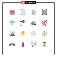 16 Universal Flat Color Signs Symbols of online abstract ui think strategy Editable Pack of Creative Vector Design Elements