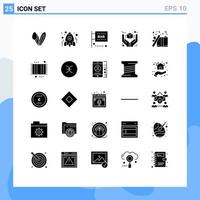 Editable Vector Line Pack of 25 Simple Solid Glyphs of premium best study great media and entertainment Editable Vector Design Elements