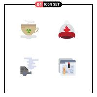 User Interface Pack of 4 Basic Flat Icons of tea car ireland leaf gas Editable Vector Design Elements