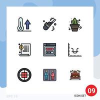 Set of 9 Modern UI Icons Symbols Signs for password dollar pipe medical document Editable Vector Design Elements