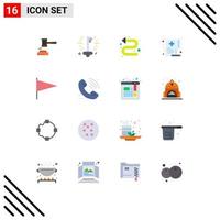 Universal Icon Symbols Group of 16 Modern Flat Colors of health left business indicator arrows Editable Pack of Creative Vector Design Elements