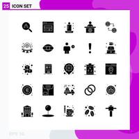 Set of 25 Modern UI Icons Symbols Signs for account receptionist candle reception night Editable Vector Design Elements