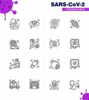 Coronavirus 2019nCoV Covid19 Prevention icon set security corona location bacteria twenty viral coronavirus 2019nov disease Vector Design Elements