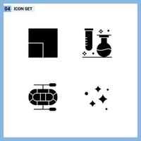 Mobile Interface Solid Glyph Set of Pictograms of scale clean flasks tube neat Editable Vector Design Elements