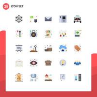 Universal Icon Symbols Group of 25 Modern Flat Colors of car auto email side by side fridge Editable Vector Design Elements