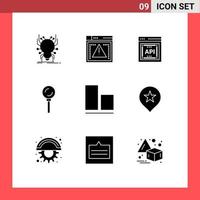 Pack of 9 creative Solid Glyphs of align gastronomy error food software Editable Vector Design Elements