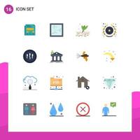 Pack of 16 Modern Flat Colors Signs and Symbols for Web Print Media such as medicine cells cultivation star insignia Editable Pack of Creative Vector Design Elements