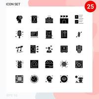 25 Thematic Vector Solid Glyphs and Editable Symbols of stadium public camera flags image Editable Vector Design Elements