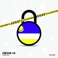 Buryatia Lock DOwn Lock Coronavirus pandemic awareness Template COVID19 Lock Down Design vector