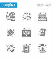 COVID19 corona virus contamination prevention Blue icon 25 pack such as medical medicine blood pills capsule viral coronavirus 2019nov disease Vector Design Elements