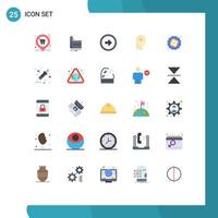 Flat Color Pack of 25 Universal Symbols of setting control manufacturing brain user interface Editable Vector Design Elements