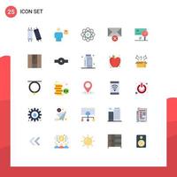 25 Creative Icons Modern Signs and Symbols of card analysis atom message delete Editable Vector Design Elements