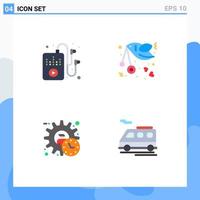 Pictogram Set of 4 Simple Flat Icons of hobbies executive bird letter product Editable Vector Design Elements