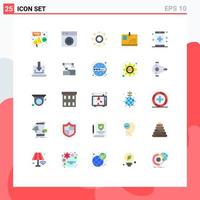 Set of 25 Modern UI Icons Symbols Signs for pass id card machine card circle Editable Vector Design Elements