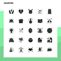 25 conjunto de iconos de san valentín plantilla de ilustración de vector de icono de glifo sólido para ideas web y móviles para empresa comercial