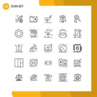 25 User Interface Line Pack of modern Signs and Symbols of bee design play bulb golf Editable Vector Design Elements