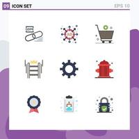 User Interface Pack of 9 Basic Flat Colors of business crown add success e Editable Vector Design Elements