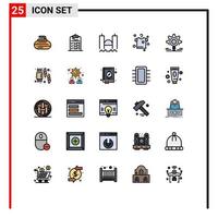 Modern Set of 25 Filled line Flat Colors Pictograph of gear drying file clothes industrial Editable Vector Design Elements