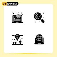 4 Creative Icons Modern Signs and Symbols of international direct online pan internet Editable Vector Design Elements
