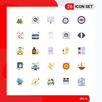 Mobile Interface Flat Color Set of 25 Pictograms of planetary model scince data imac Editable Vector Design Elements