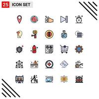 Modern Set of 25 Filled line Flat Colors Pictograph of timer stop soap watch last Editable Vector Design Elements