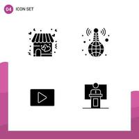 Pictogram Set of Simple Solid Glyphs of love paly valentine live player Editable Vector Design Elements