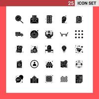 Universal Icon Symbols Group of 25 Modern Solid Glyphs of idea designer pills mind human Editable Vector Design Elements