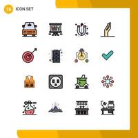 paquete de iconos de vectores de stock de 16 signos y símbolos de línea para la colección de imanes deportivos de computadora compartir elementos de diseño de vectores creativos editables