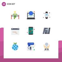 Set of 9 Modern UI Icons Symbols Signs for season calendar world wifi internet of things Editable Vector Design Elements