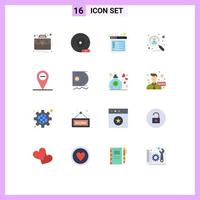 Set of 16 Vector Flat Colors on Grid for shortlisted hiring storage device candidate web Editable Pack of Creative Vector Design Elements