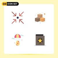 Universal Icon Symbols Group of 4 Modern Flat Icons of arrow bloon cubes play book Editable Vector Design Elements