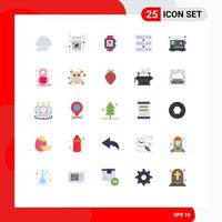 paquete de iconos vectoriales de stock de 25 signos y símbolos de línea para tostadora eléctrica amor desayuno centro de datos elementos de diseño vectorial editables vector