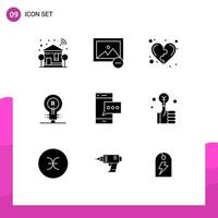 9 Solid Glyph concept for Websites Mobile and Apps logo genuine development concept life Editable Vector Design Elements