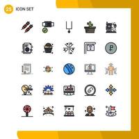 25 iconos creativos signos y símbolos modernos de aprendizaje bomba diapasón aceite eco elementos de diseño vectorial editables vector