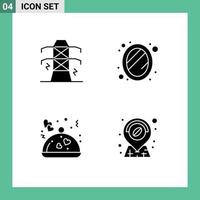 Universal Solid Glyph Signs Symbols of electricity restaurant tower home valentine Editable Vector Design Elements