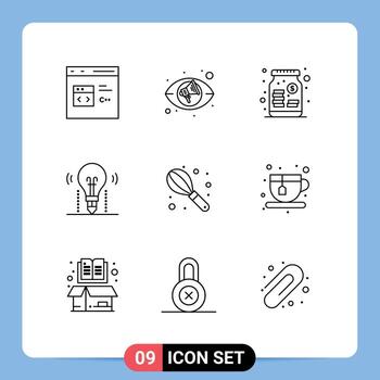 paquete de interfaz de usuario de 9 esquemas básicos de elementos de diseño vectorial editables de idea de capital de solución manual vector