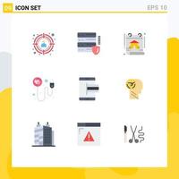 Pictogram Set of 9 Simple Flat Colors of mobile commerce construction romance plug Editable Vector Design Elements