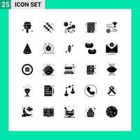 Stock Vector Icon Pack of 25 Line Signs and Symbols for success achievement party like study Editable Vector Design Elements