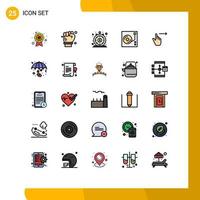 Universal Icon Symbols Group of 25 Modern Filled line Flat Colors of gestures audio instant disk music Editable Vector Design Elements