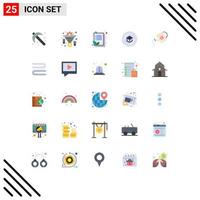 Universal Icon Symbols Group of 25 Modern Flat Colors of water tank learning check list knowledge education Editable Vector Design Elements