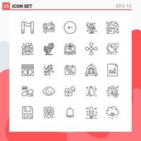 25 iconos creativos signos y símbolos modernos de carpeta gdpr multimedia hierba de pascua elementos de diseño vectorial editables vector