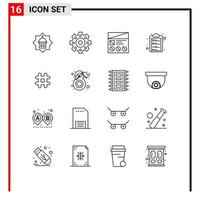 paquete de iconos vectoriales de stock de 16 signos y símbolos de línea para elementos de diseño vectorial editables vector