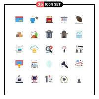 Universal Icon Symbols Group of 25 Modern Flat Colors of rugby easel human chart computer Editable Vector Design Elements