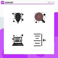 4 Filledline Flat Color concept for Websites Mobile and Apps city movement signal cute physics Editable Vector Design Elements