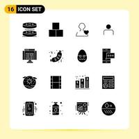 16 Creative Icons Modern Signs and Symbols of browser user user sets people Editable Vector Design Elements