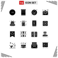 16 iconos creativos signos y símbolos modernos de barril maleta árbol caso naturaleza elementos de diseño vectorial editables vector