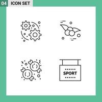 Universal Icon Symbols Group of 4 Modern Filledline Flat Colors of development sweet cherry candy information Editable Vector Design Elements