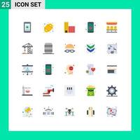 25 Universal Flat Color Signs Symbols of travel train architecture seats dating Editable Vector Design Elements