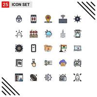 Universal Icon Symbols Group of 25 Modern Filled line Flat Colors of biology keyboard mobile hardware navigation Editable Vector Design Elements