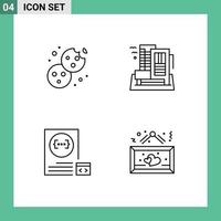 Universal Icon Symbols Group of 4 Modern Filledline Flat Colors of bake app food city develop Editable Vector Design Elements